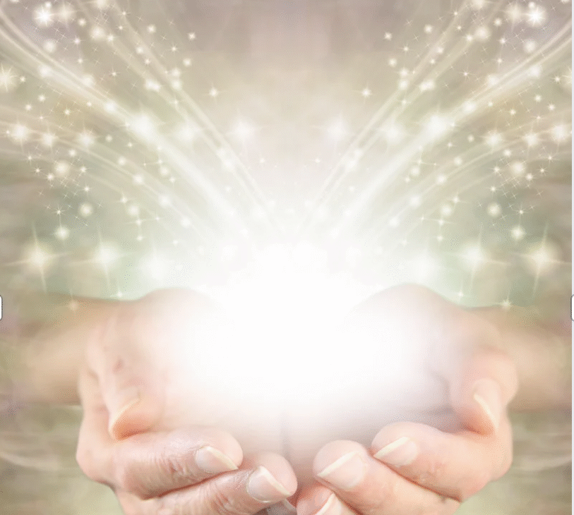 Représentation de l'énergie dans les mains en bioénergétique